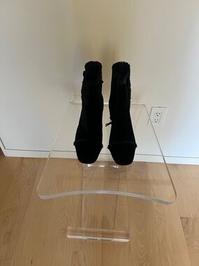 Dark navy almost black velvet boots